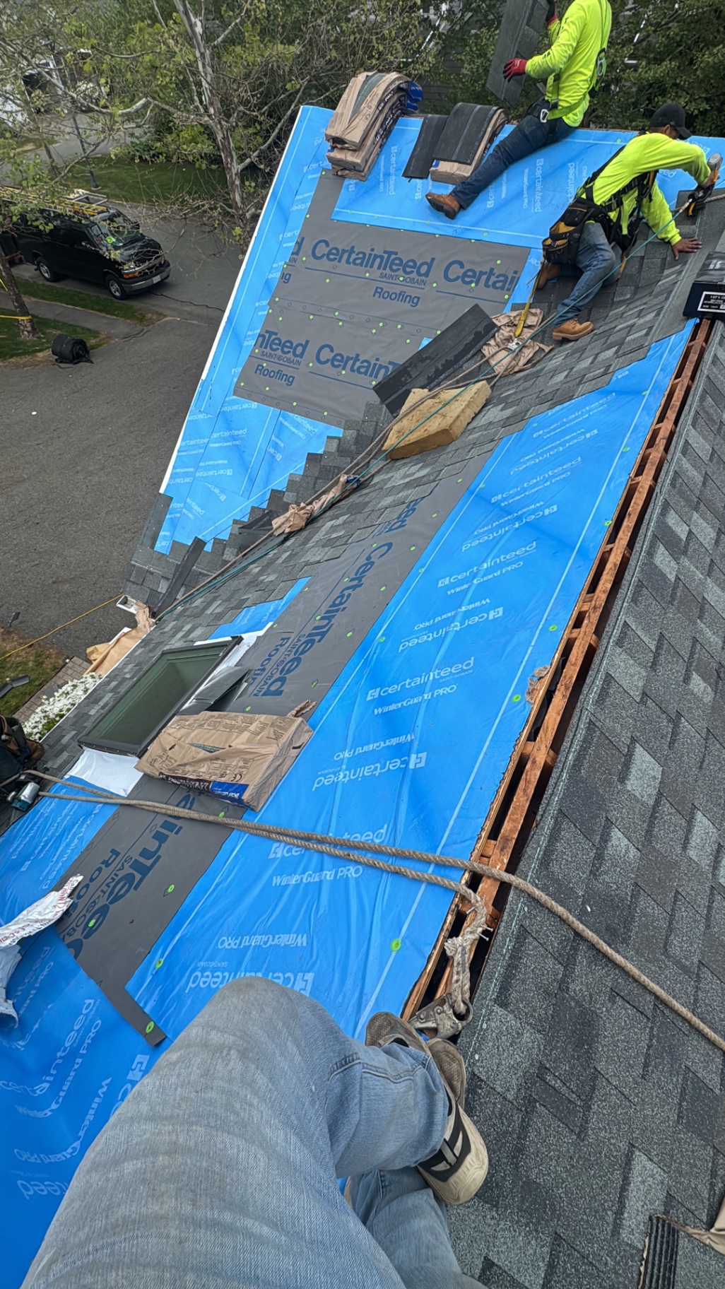 CertainTeed shingle install in progress