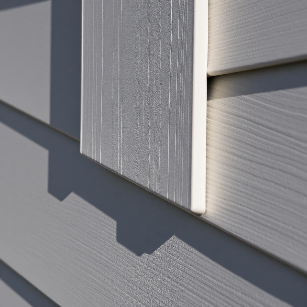 Close-up of James Hardie fiber cement siding installation